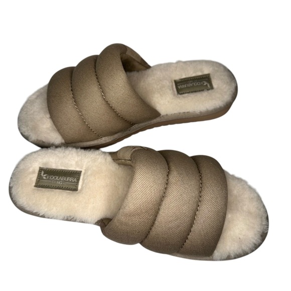 Koolaburra Other - KOOLABURRA by UGG Rommie Mens Slippers Dune Size 9 Slides Fuzzy Comfy Shoes New